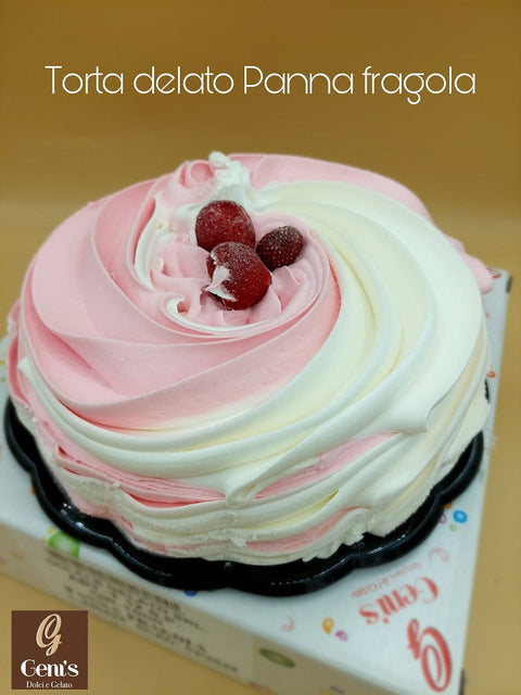 TORTA GELATO S/P PANNA E FRAGOLA  -  1KG