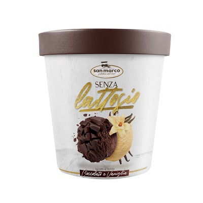 GELATO SENZA LATTOSIO CIOCCOLATO E VANIGLIA  -  PZ8 X 250GR