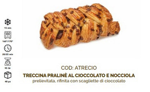 TRECCINA PRALINE' AL CIOCCOLATO E NOCCIOLA  -  PZ48 X 95GR