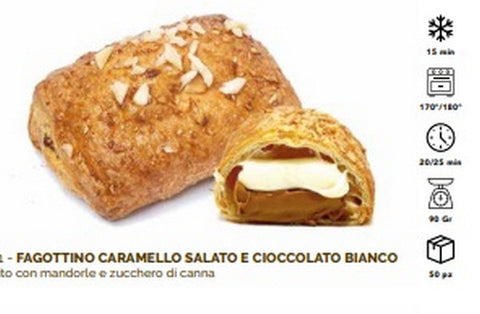 FAGOTTINO AL CARAMELLO SALATO E CIOCCOLATO BIANCO  -  PZ50 X 90GR