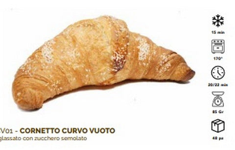 CORNETTO CURVO VUOTO  -  PZ48 X 85GR